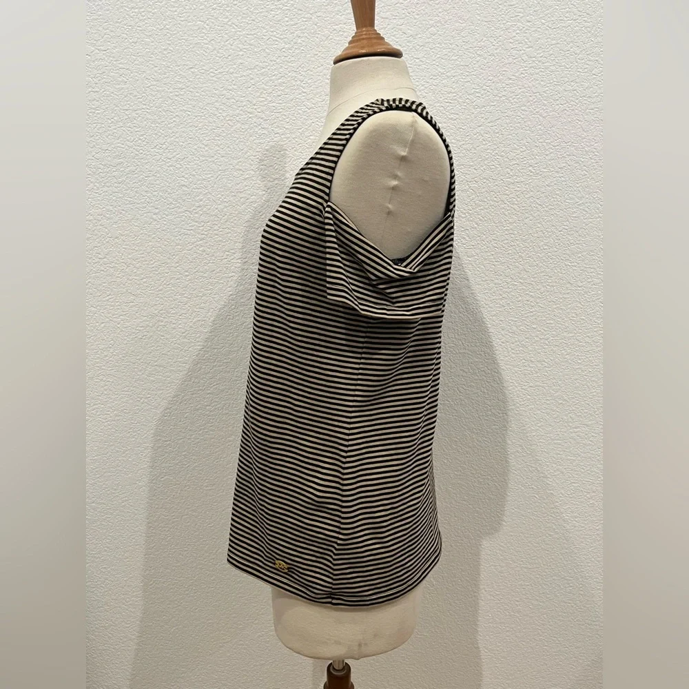 Michael Kors Size M Striped Col Shoulder‎ Tank Top